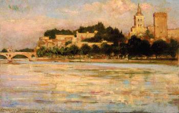 James Carroll Beckwith : The Palace of the Popes and Pont d'Avignon